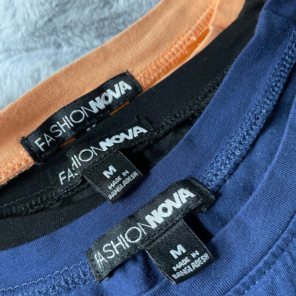 3 pack all size medium Fashion Nova robin crop tops